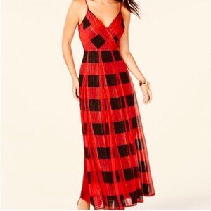 INC International Concepts Elegant Red and Black Checkered Dress NWT